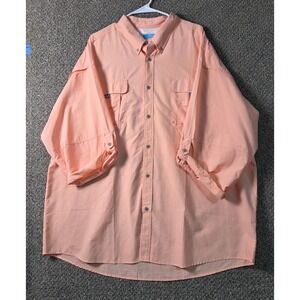 Tuna Fishing Shirt Mens 4XL Peach Excellent Condition Vented Back Long Sleeve